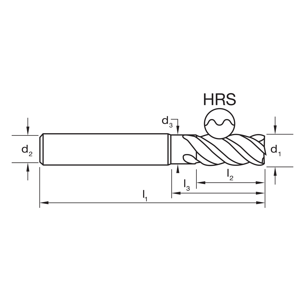 E/MILL E549 8mm LNG 4 FL R45 HRS DIN6527L-HA VHM Ultra AlCrN - Image 3