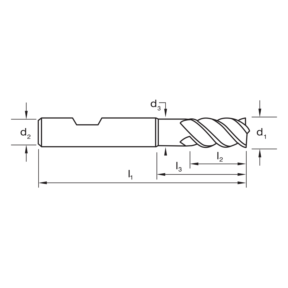 E/MILL E567 6mm 4FL R50 DIN6527L-HB VHM 63HRc ALDURA - Image 3