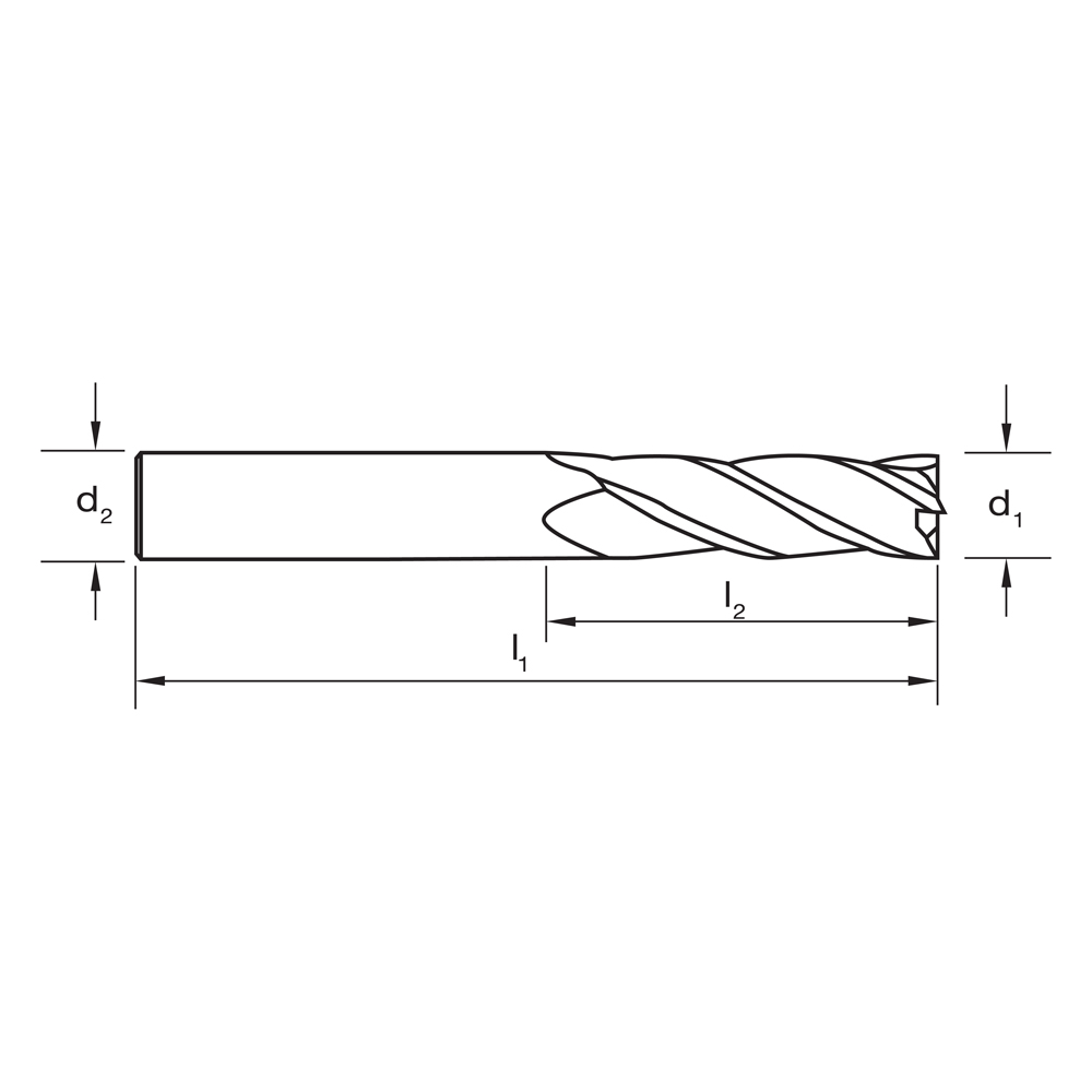 E/MILL E601 20.0mm REG.4 Flutes R30 VHM - Image 3