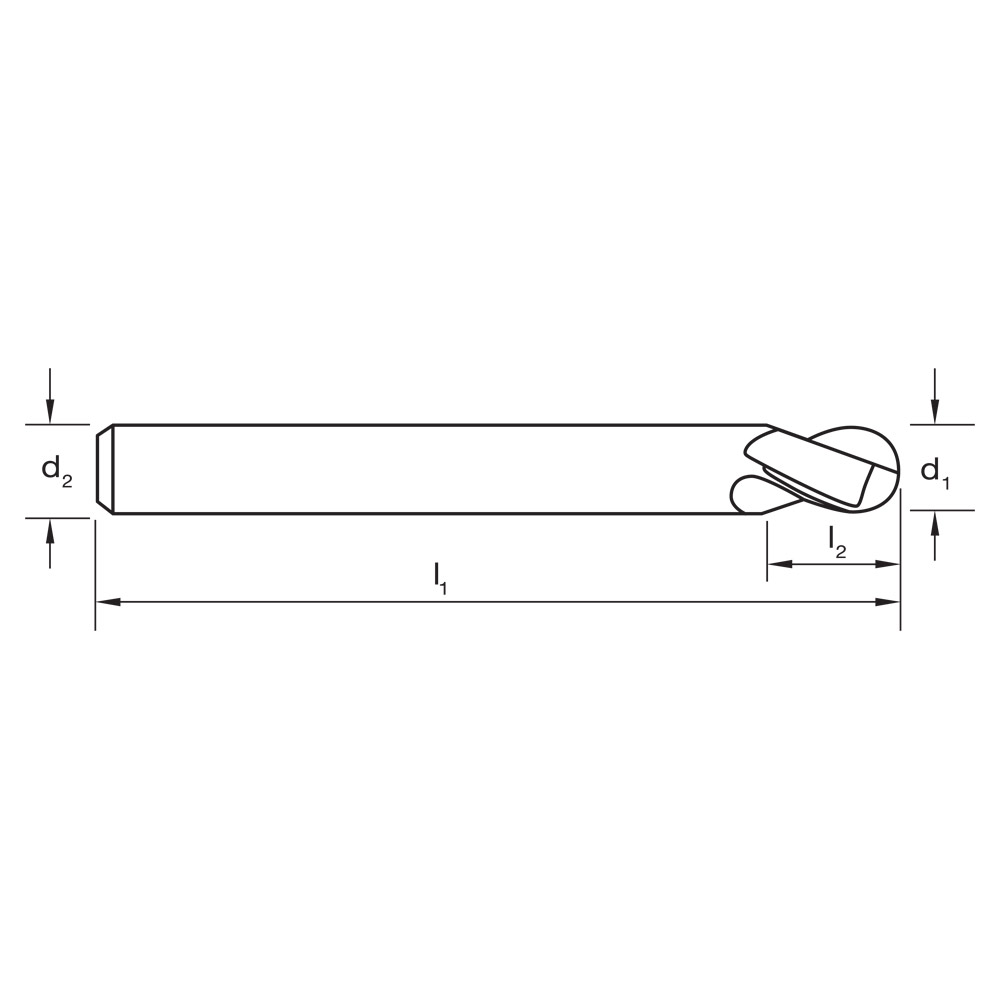 E/MILL E113 1.5mm L/SHK BALL 2 Flute R30 HSS-Co.8 - Image 3
