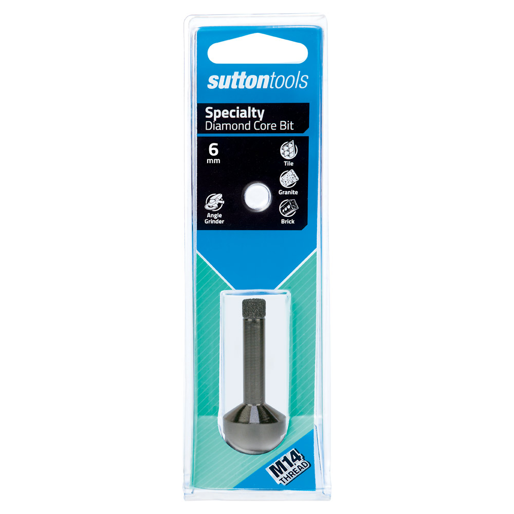 Diamond Core Bit 6mm - Cut Depth 35mm x M14 Thread Sutton
