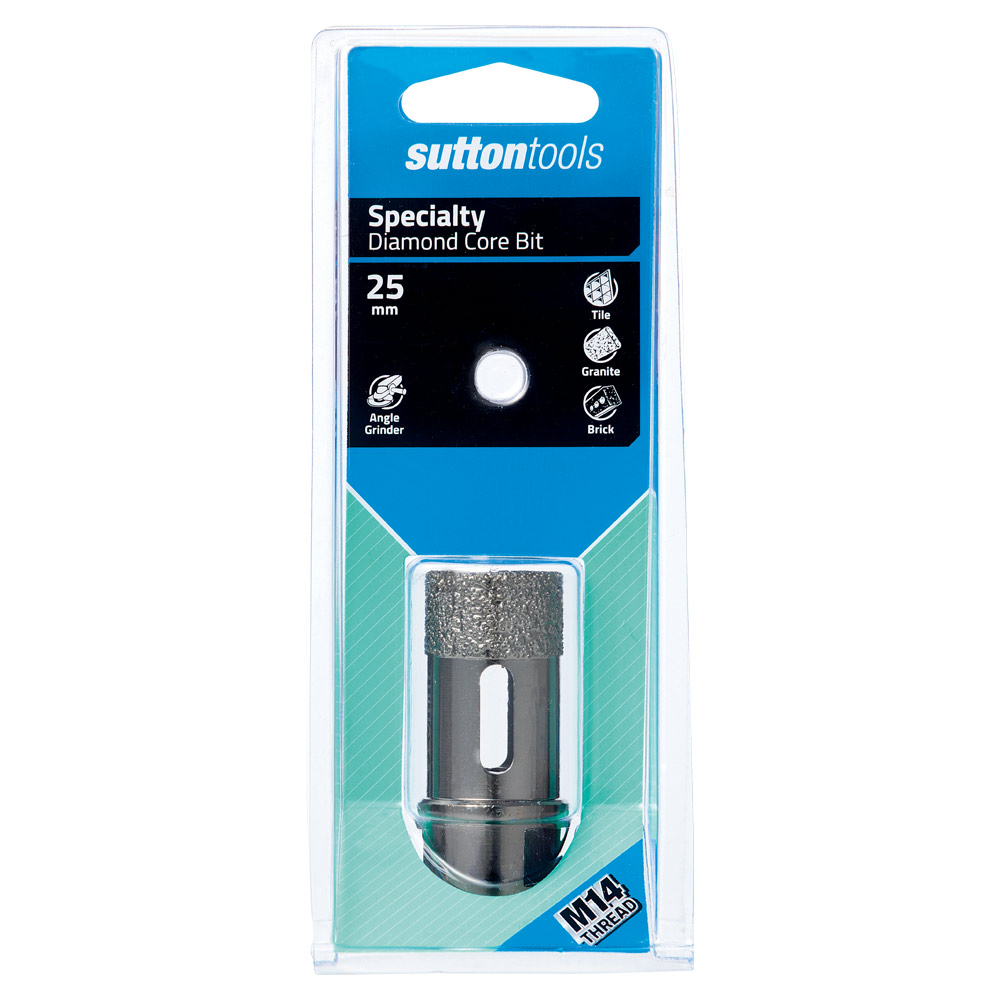 Diamond Core Bit 25mm - Cut Depth 35mm x M14 Thread Sutton