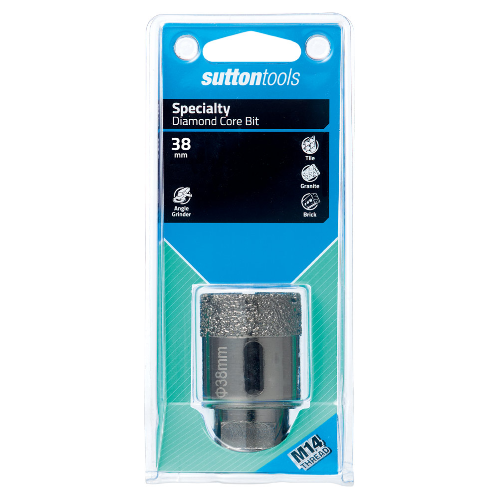 Diamond Core Bit 38mm - Cut Depth 35mm x M14 Thread Sutton
