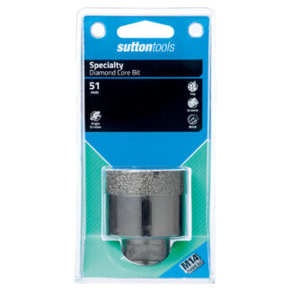 Diamond Core Bit 51mm - Cut Depth 35mm x M14 Thread Sutton