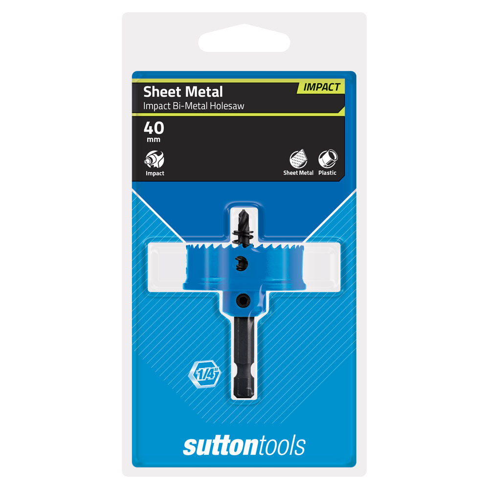 HOLESAW H119 40mm Bi Metal Impact Hex Shank Sutton