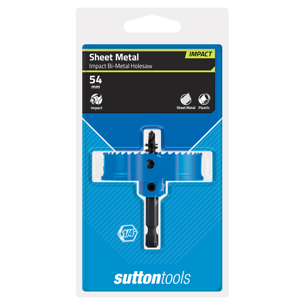 HOLESAW H119 54mm Bi Metal Impact Hex Shank Sutton