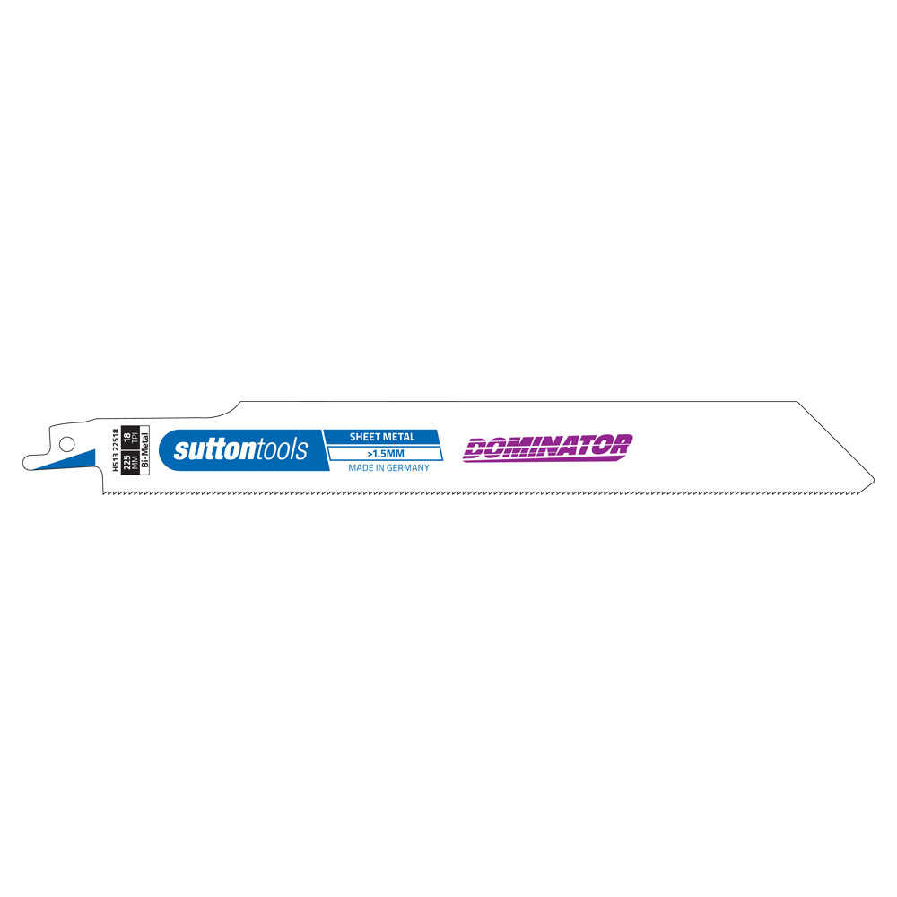 Recip Blade H513 Sheet Met 225 x 25 x 0.9mm 18TPI BMtl DOMIN 2PK - Image 3