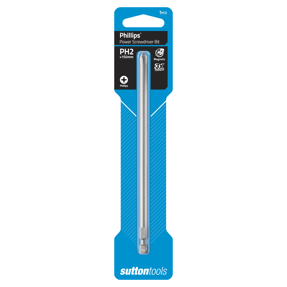 SCREWDRIVER BIT S104 #2 x 150 Phillips Power Carded