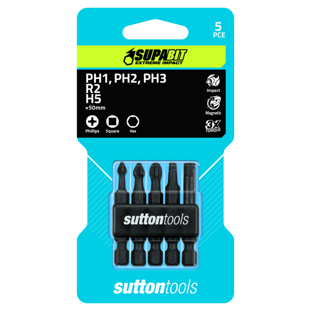 SCRDVRBIT IMPACT Set Assorted S138 (PH & SQ) x 50mm 5Pk