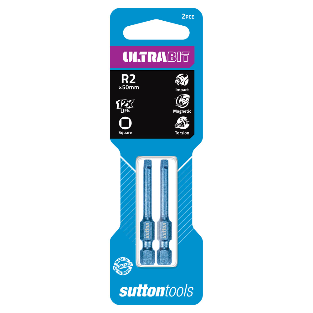 SCREWDRIVER BIT Square ULTRA R2 x 50mm 2Pk