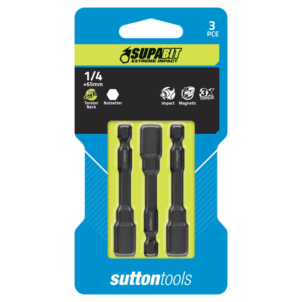 NUTSETTER IMPACT S157 TORSION NECK 1/4IN X 65 MM 3 pack