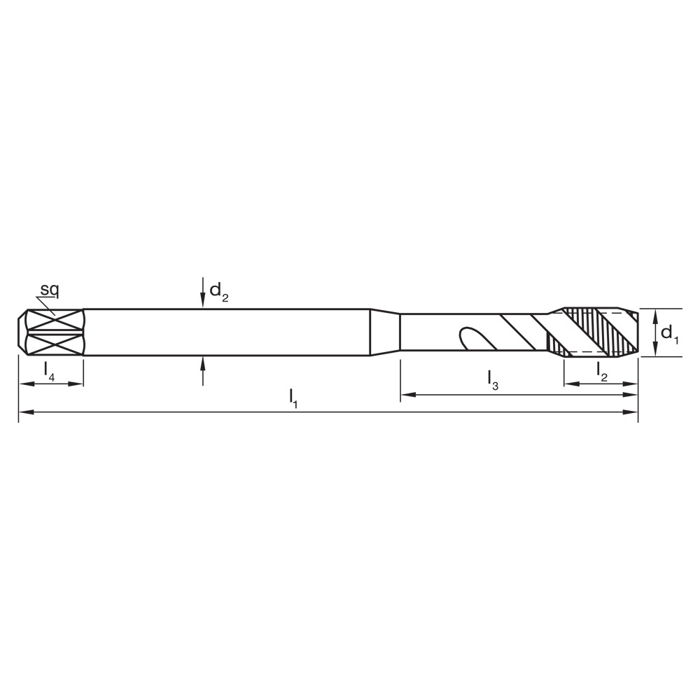 TAP T195 M 8 x 1.25 6H SPIRAL LH L40 N DIN371 C HSSE - Image 2