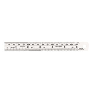 Toledo Stainless Steel Single Sided Rule Metric & Imperial - 150mm
