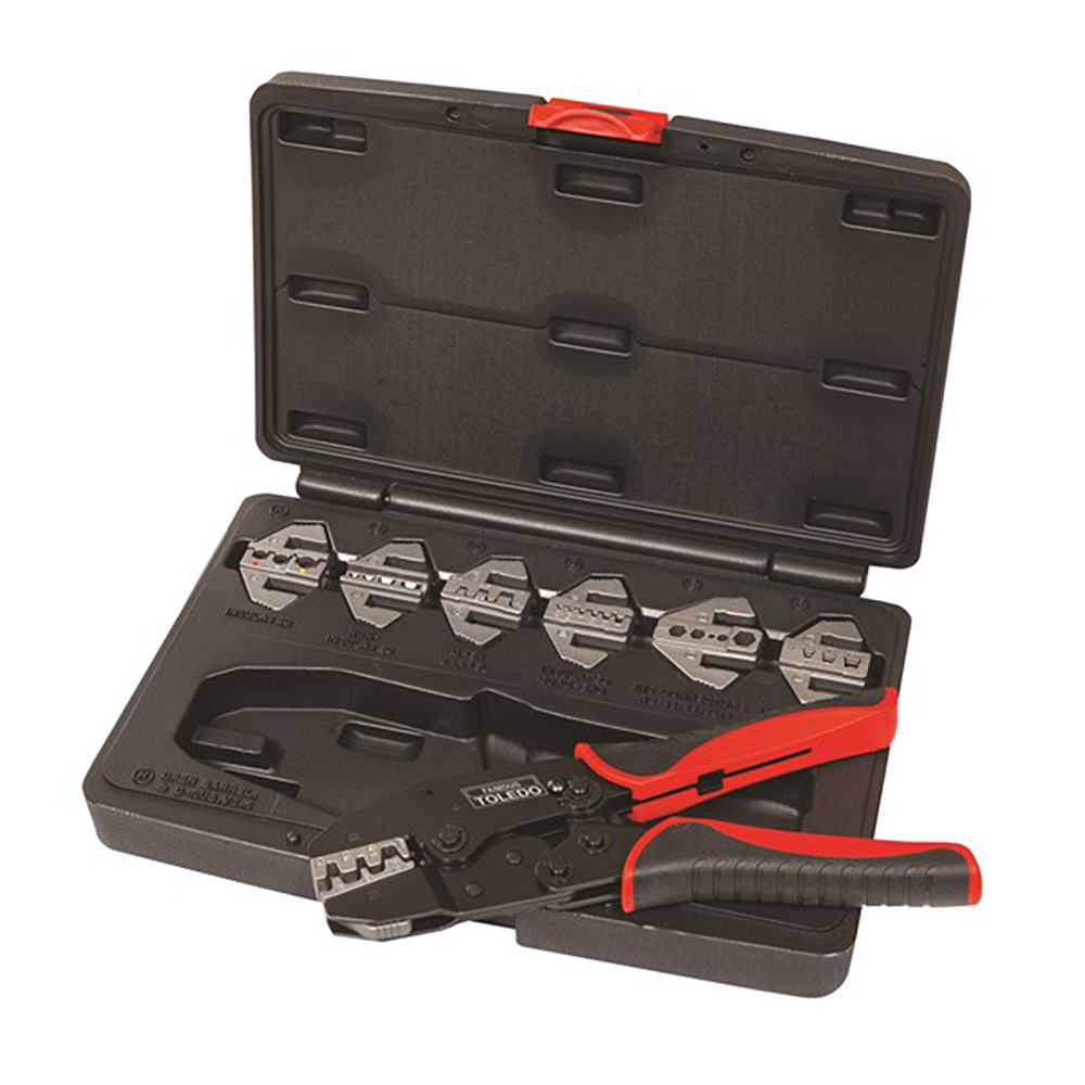 Toledo Crimping Plier Kit Ratcheting Multi-Head