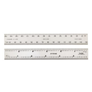 Toledo Stainless Steel Rule Double Sided Metric & Imperial - 150mm