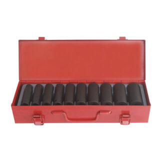 Ultimate Tools 10pc 1/2D Deep Impact Socket Set Metal Case 7/16,1/2,9/16,5/8,11/16,3/4,13/16,7/8,15/16,1