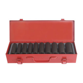 Ultimate Tools 10pc 1/2D Standard Impact Socket Set Metal Case 7/16,1/2,9/16,5/8,11/16,3/4,13/16,7/8,15/16,1