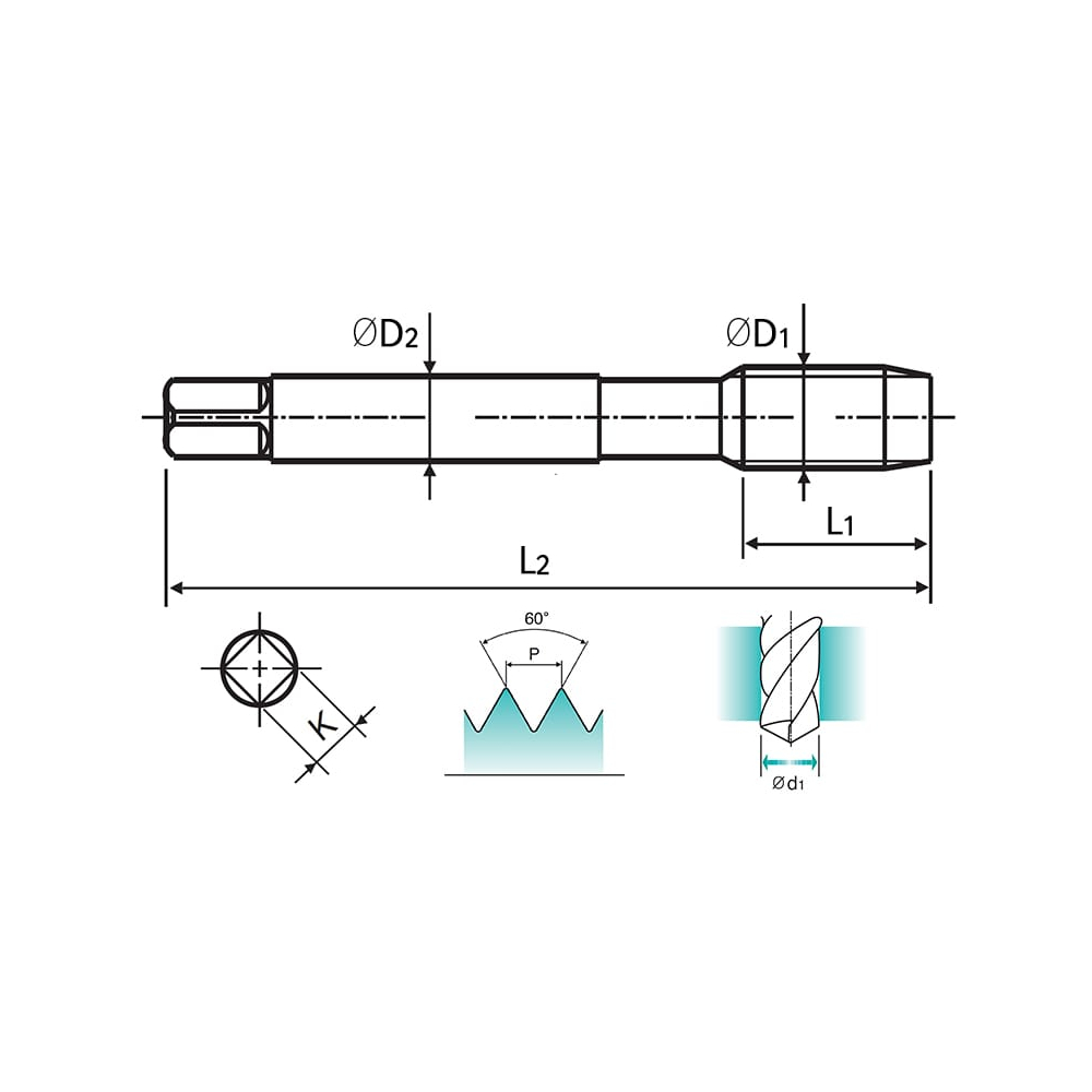 HSS Din5157 BSPF Pipe Hand Tap Set G3/8-19 70.0l T7709 Bright Steel Imperial British Standard General Purpose Straight Flute - Image 2